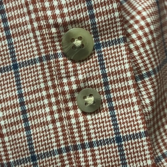 Wrangler George Strait Red Blue Check Shirt Long Sleeve Button Down Collar - Picture 6 of 10